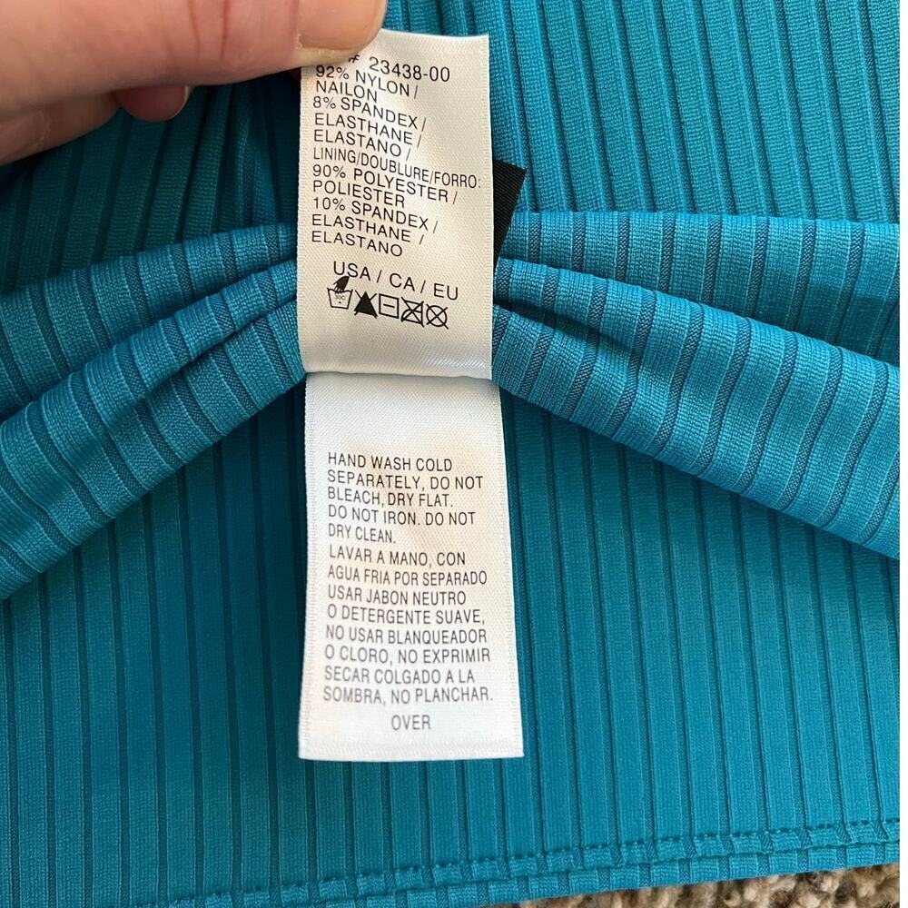 Women's Next XL Swimsuit, Bikini, Blue/Teal, Ribbed, High Waist, Racerback, NWT - Picture 8 of 10